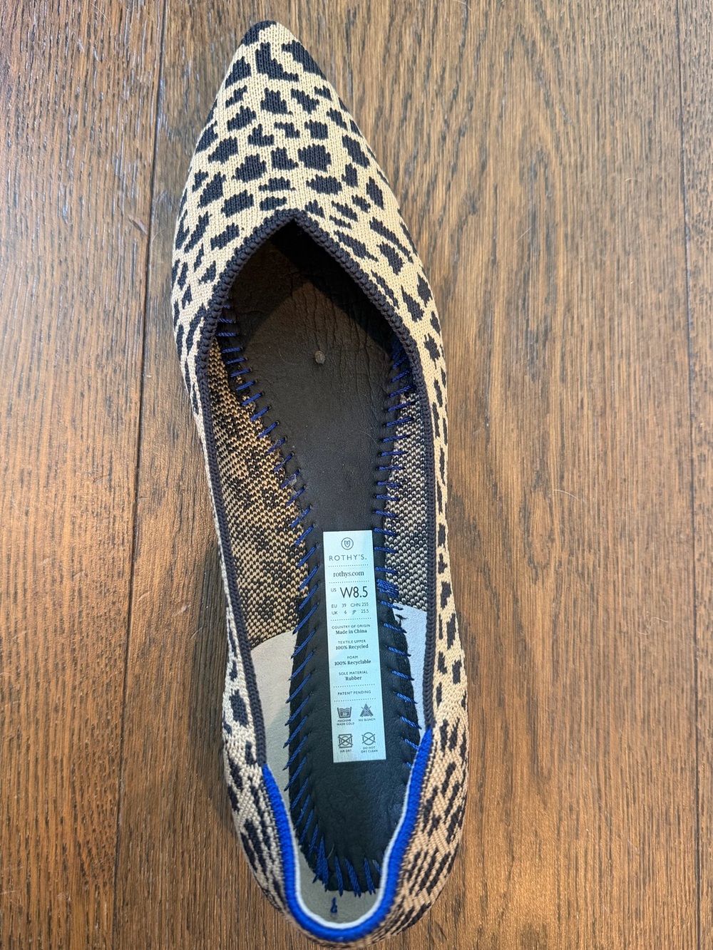 Rothy's (retired) Leopard Knit Pointed Flats - size 8.5, fits 7.5/8. - Picture 6 of 6